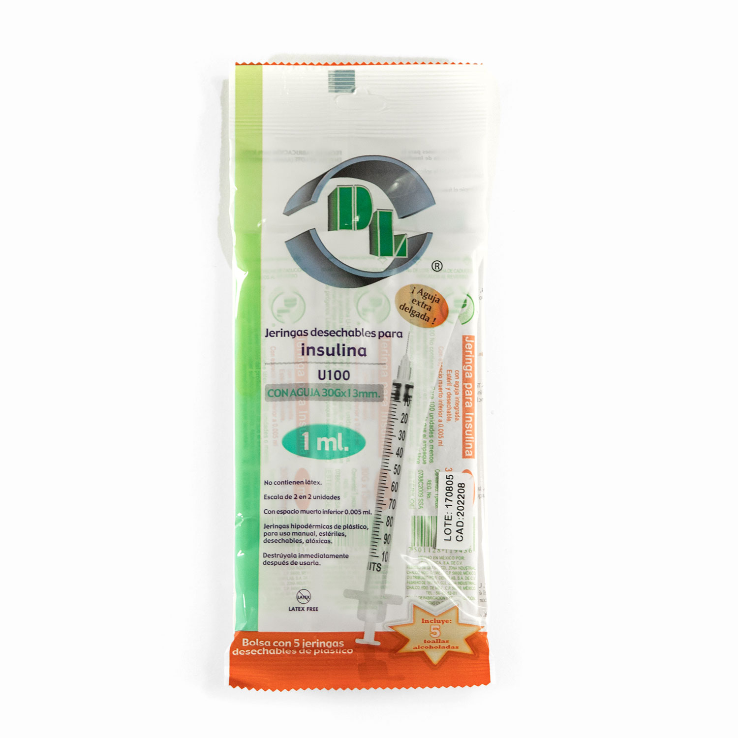 Las Jeringas DL están fabricadas con materiales plásticos grado médico, no tóxicos y libres de látex por lo que no provocan reacciones tisulares, el acero inoxidable es austenítico equivalente al tipo AISI 304. Son estériles, desechables, libres de pirógenos y están ensambladas con agujas que bajo condiciones normales de uso, no producen sustancias tóxicas. En Jeringas para vacunación de 1ml, CORPORATIVO DL presenta un émbolo de seguridad que garantiza la inutilización de las mismas, así mismo le ofrece una aguja para cada necesidad, mismas que poseen excelentes acabados y ángulos que aseguran una fácil penetración, disminuyendo el dolor.